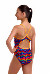 Funkita Girls Plastic Fantastic Diamond Back One Piece Swimsuit - Multi