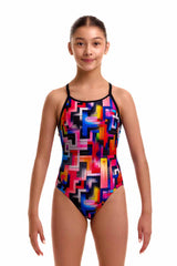 Funkita Girls Putty Rules Diamond Back One Piece Swimsuit - Multi