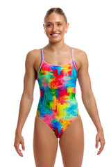 Funkita Womens Falling Colours Diamond Back One Piece Swimsuit - Multi