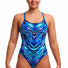Funkita Ladies Fur Seal Diamond Back One Piece Swimsuit - Blue