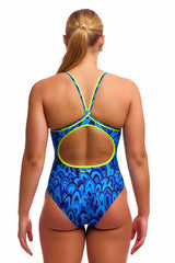 Funkita Ladies Hill Billy Blues Diamond Back One Piece Swimsuit - Blue