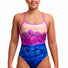 Funkita Ladies Pink Peaks Diamond Back One Piece Swimsuit - Pink/Blue