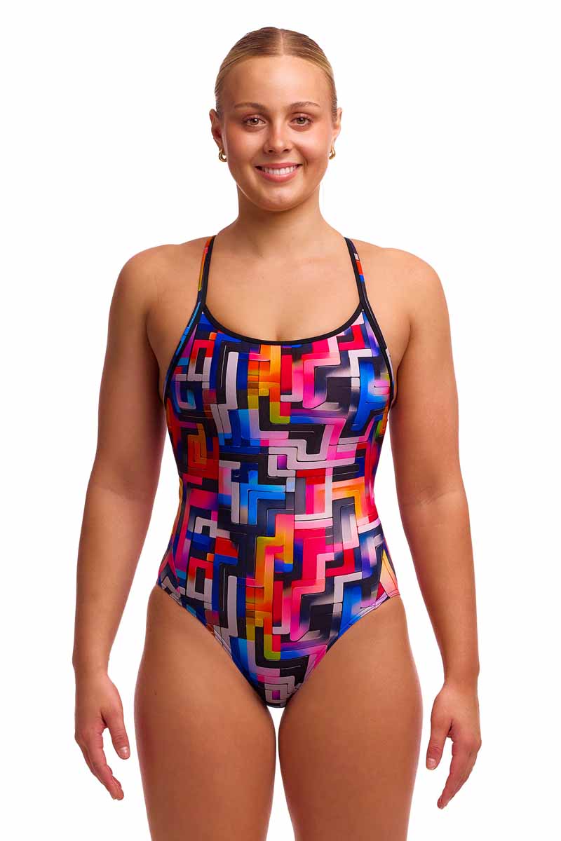 Funkita Ladies Putty Rules Diamond Back One Piece Swimsuit - Multi