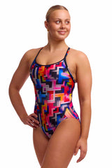 Funkita Ladies Putty Rules Diamond Back One Piece Swimsuit - Multi