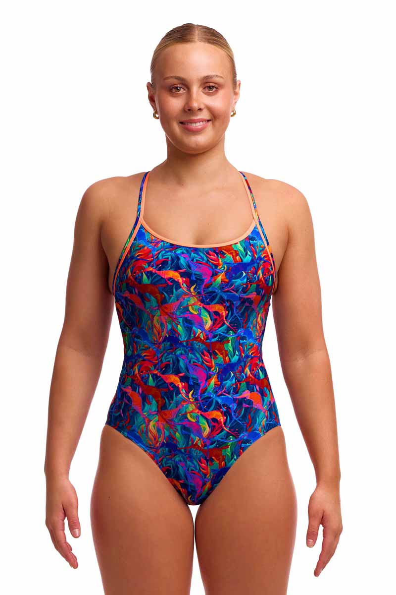 Funkita Ladies Weedy One Diamond Back One Piece Swimsuit - Multi