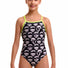 Funkita Girls Arti Mess Strapped In One Piece Swimsuit - Black/White