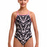 Funkita Girls Fur Elise Strapped In One Piece Swimsuit - White/Black