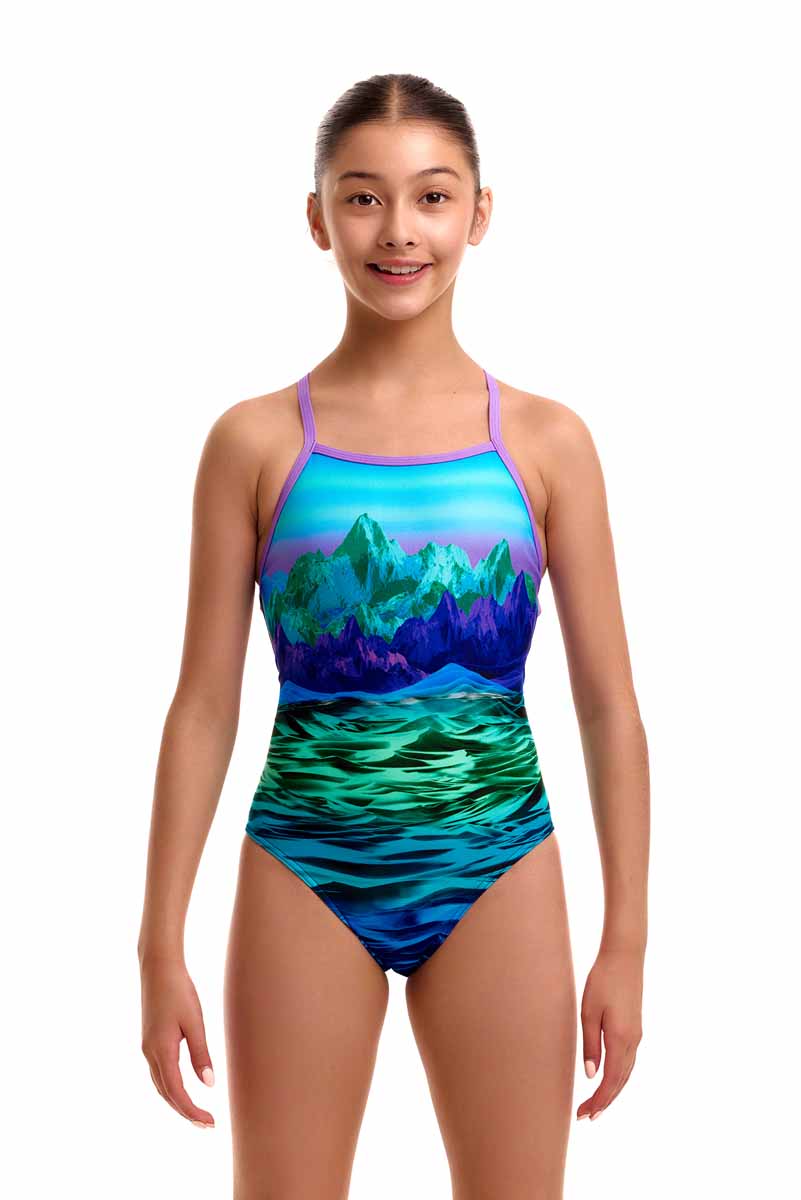 Funkita Girls Mintie Montie Strapped In One Piece Swimsuit - Multi