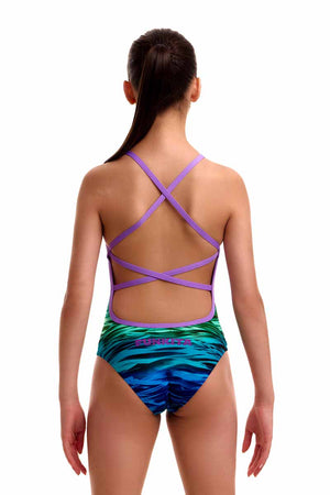 Funkita Girls Mintie Montie Strapped In One Piece Swimsuit - Multi