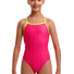 Funkita Girls Pink Proton Strapped In One Piece Swimsuit - Pink/Yellow