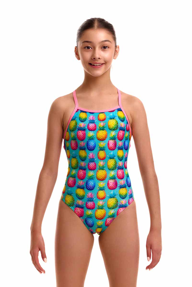 Funkita Girls Punchy Bunch Strapped In One Piece Swimsuit - Multi