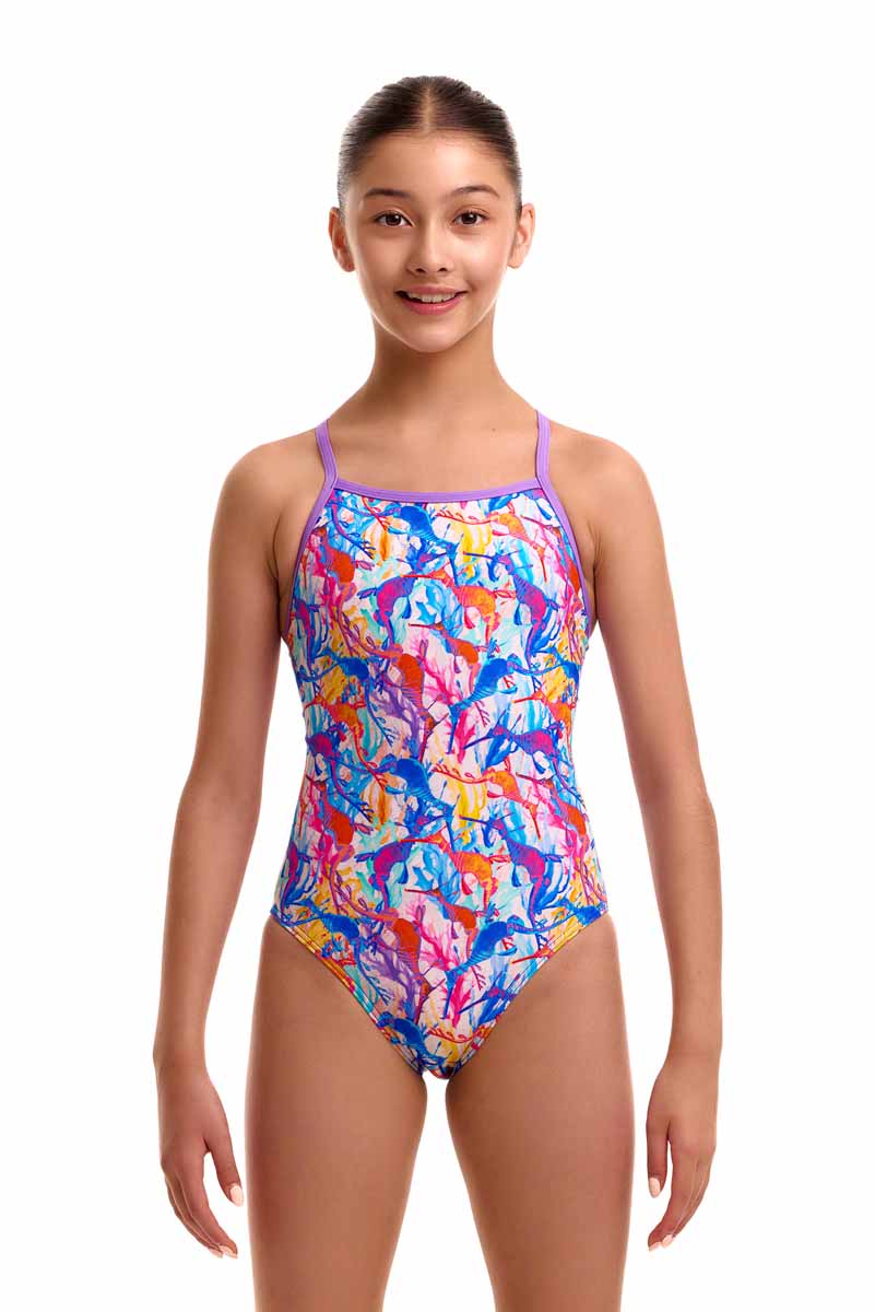 Funkita Girls Dreamy Weedy Tie Me Tight One Piece Swimsuit - Multi