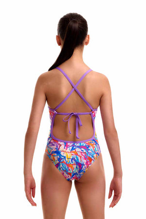 Funkita Girls Dreamy Weedy Tie Me Tight One Piece Swimsuit - Multi