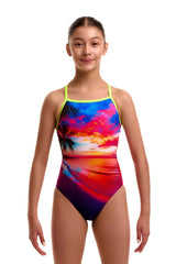 Funkita Girls Touch Of Paradise Tie Me Tight One Piece Swimsuit - Multi