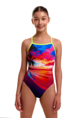 Funkita Girls Touch Of Paradise Tie Me Tight One Piece Swimsuit - Multi