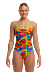 Funkita Womens Try the Lot Tie Me Tight One Piece Swimsuit - Multi