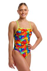 Funkita Womens Try the Lot Tie Me Tight One Piece Swimsuit - Multi