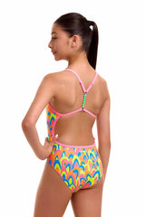 Funkita Girls Hillary Puff Twisted One Piece Swimsuit - Multi