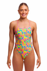 Funkita Ladies Hillary Puff Twisted One Piece Swimsuit - Multi