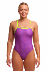 Funkita Ladies Berry Crush Single Strength One Piece Swimsuit - Purple/Pink