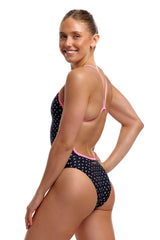 Funkita Womens Be Positive Single Strength One Piece Swimsuit - Black/Pink