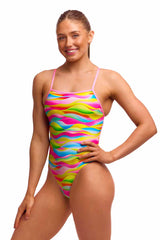 Funkita Ladies Maybe Wavy Single Strength One Piece Swimsuit - Multi