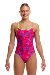 Funkita Womens Try Pink Diamond Secure One Piece Swimsuit - Pink