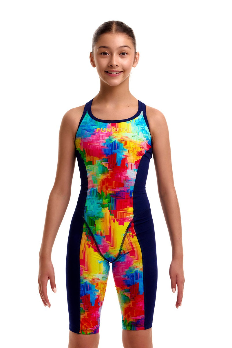 Funkita Girls Falling Colours Fast Training One Piece Kneesuit - Multi