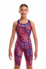 Funkita Girls Ruff Stuff Fast Training One Piece - Pink/Blue