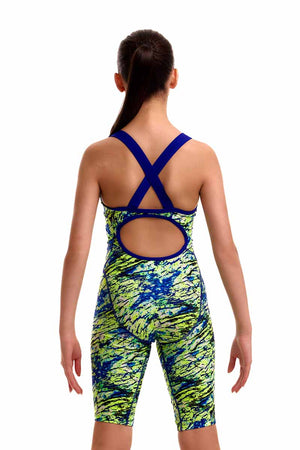 Funkita Girls Scaled Back Fast Training One Piece - Green/Blue