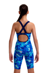 Funkita Girls Try Blue Fast Training One Piece Kneesuit - Blue