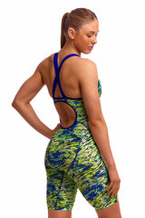 Funkita Ladies Scaled Back Fast Training One Piece - Green/Blue