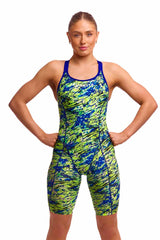 Funkita Ladies Scaled Back Fast Training One Piece - Green/Blue