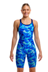Funkita Womens Try Blue Fast Training One Piece Kneesuit - Blue