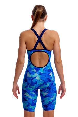 Funkita women's Try Blue fast training one-piece kneesuit in blue with sleek design, perfect for competitive swimming.