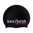 Way Funky Bro Bruh Swim Cap - Black/White