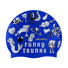 Way Funky Scratchy Silicone Swimming Cap - Blue/Black/White