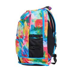 Way Funky Falling Colours Elite Squad backpack with multi-colored design, featuring adjustable straps and spacious main compartment.