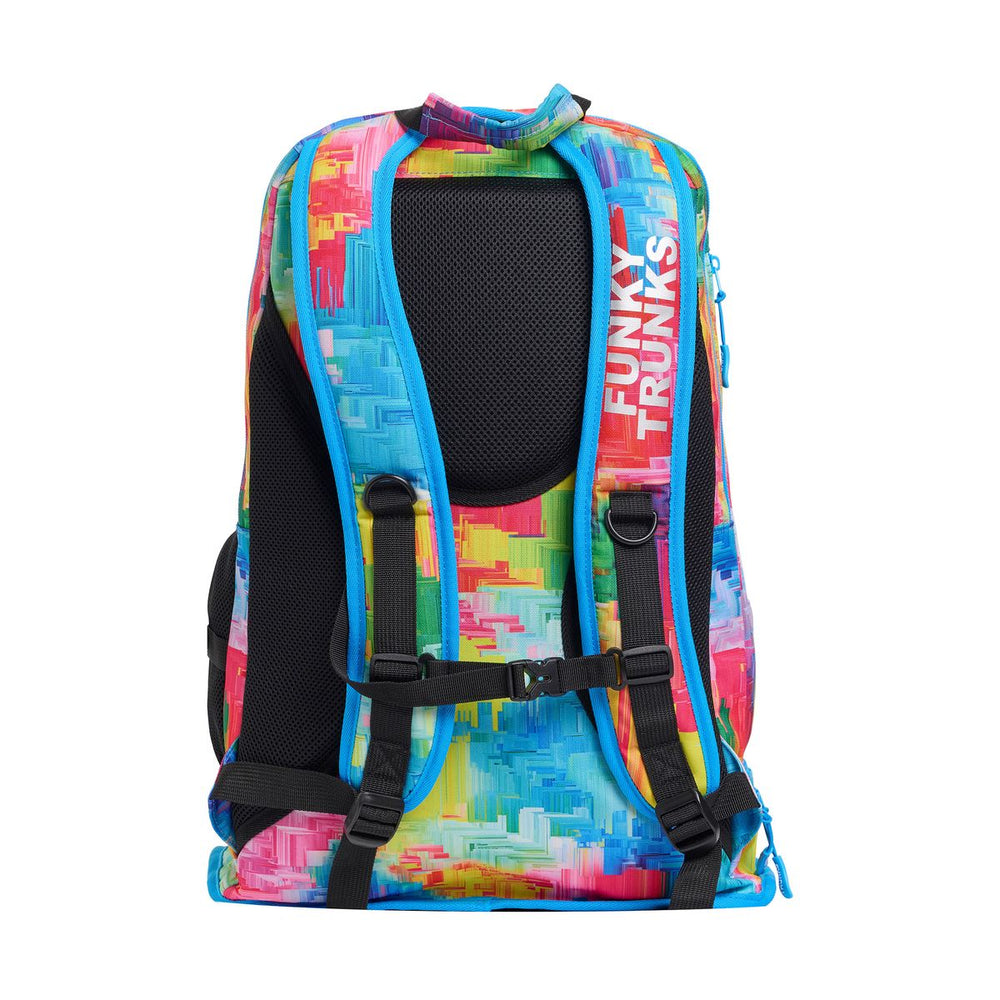 Way Funky Falling Colours Elite Squad backpack in multicolor with adjustable straps and a spacious main compartment.