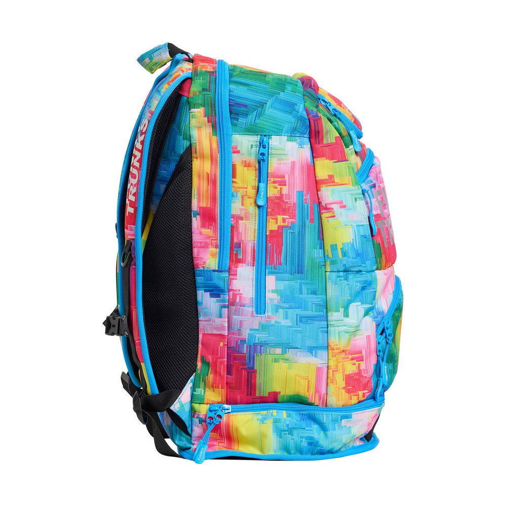 Way Funky Falling Colours Elite Squad backpack in multi-colored design with adjustable straps and multiple compartments.