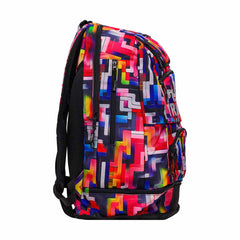 Way Funky Putty Rules Elite Squad backpack in multi-color with adjustable straps and front zipper pocket, designed for school and travel.