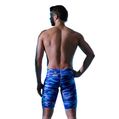 Blue Funky Trunks Apex Oblivion Pace Racer jammer swimwear for men, featuring a sleek design and athletic fit.