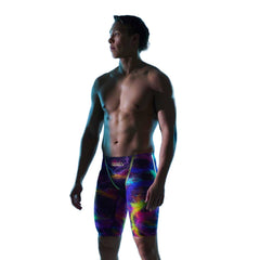 Funky Trunks men's Apex Oblivion Solar Flares jammers in vibrant multi-color design, showcasing a sleek swimwear style.
