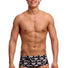 Funky Trunks Mens Arti Mess Classic Trunk - Black/White