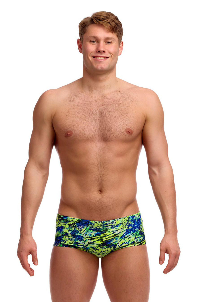 Funky Trunks Mens Scaled Back Classic Trunk - Green/Blue