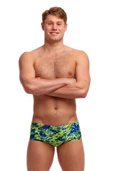 Funky Trunks Mens Scaled Back Classic Trunk - Green/Blue