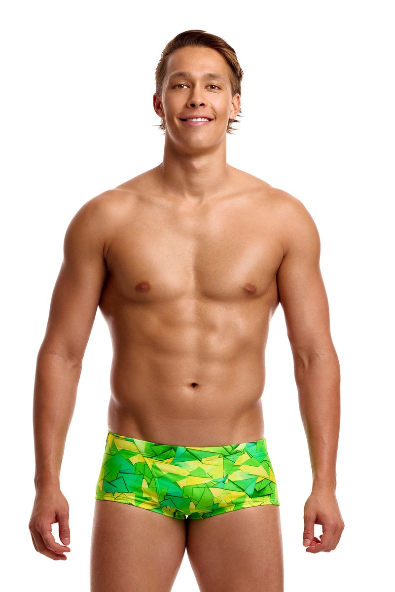 Funky Trunks Mens Try Tonic Classic Trunk - Green/Yellow