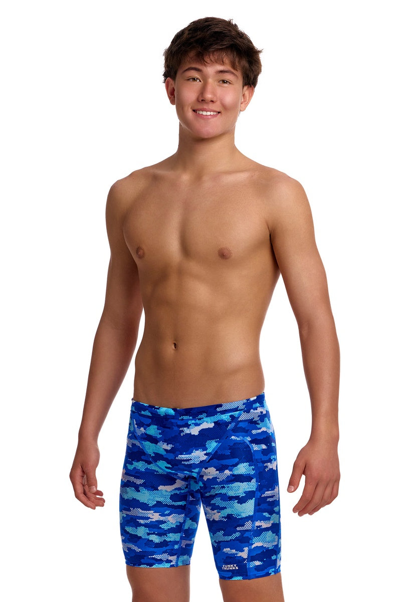 Funky Trunks Boys Clean Marine Training Jammer - Blue/Multi