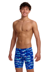 Funky Trunks Boys Clean Marine Training Jammer - Blue/Multi