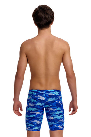 Funky Trunks Boys Clean Marine Training Jammer - Blue/Multi